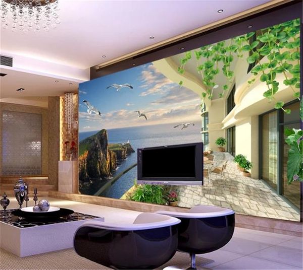 

пользовательские 3d обои мечта hd вид на море номер 3d пейзаж гостиная спальня фон украшения стены фреска обои
