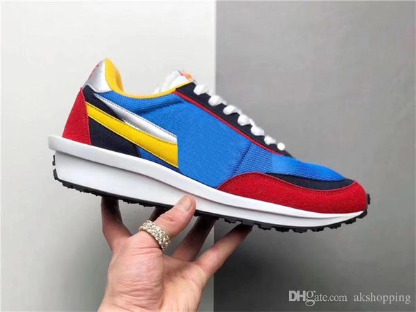 

2019 authentic ld ldv waffle sacai varsity blue green gusto multi daybreak blazer mid dunk man woman running shoes bv0073-400 bv0073-300