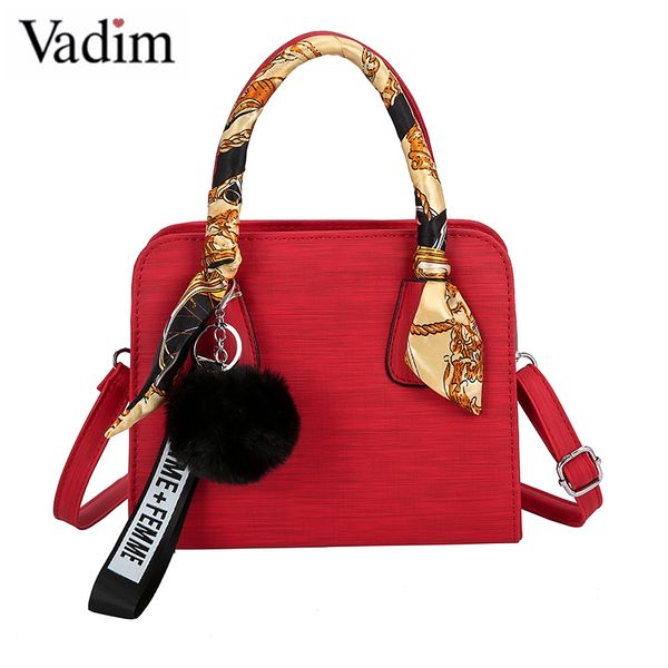 

vadim fashion flap bag women handbags female shoulder bags hair ball ladies crossbody bag messenger scarf sac a main