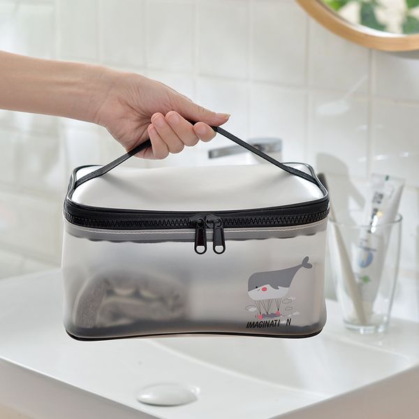 

translucent scrub cosmetic bag travel organizer large capacity makeup case portable waterproof toiletry bag