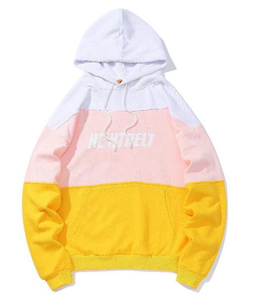 

дизайнер продает свитер rehtrelt классический логотип печати толстовка с капюшоном трехцветная строчка пуловер карман плюс бархатный свитер, Black;brown