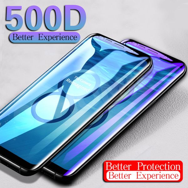 

500d full curved tempered glass for samsung galaxy s9 s8 plus s7 edge screen protector for samsung note 8 9 s8 protective glass