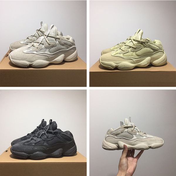 

500 36 46 desert rat mens designer kanye west blush supermoon yellow utility black cow leather sports shoes - outdoor shoes