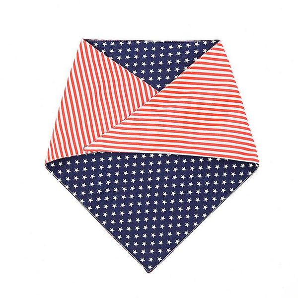 

double-sided star stripe multi-function pet bibs dog saliva towel cotton american flag triangular bandage scarf accessories