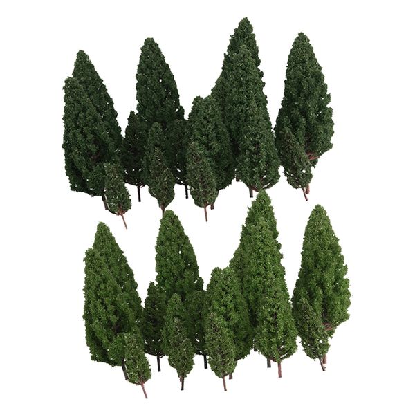 

40pcs green trees model train wargame diorama garden scenery 1:100 ho oo