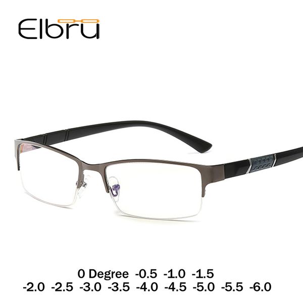 

elbru men half frame ultralight nearsighted glasses anti-blue light woman myopia diopter 0 -1 1.5 2 2.5 3 3.5 4 4.5 5 5.5 6, Black