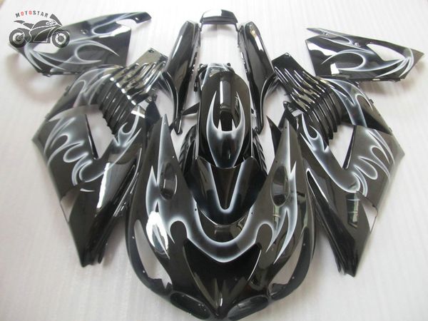 Настроить комплект для инъекционных обтекателей для Kawasaki Ninja ZX-14 2006 2007 2008 ZX14R 06 07 08 08 ZX-14R White Flame ABS-мотоцикл.