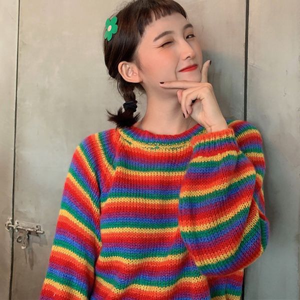 

women's fashion 2019 women autumn winter stripes slim bottom knit sweater print slim long sleeved zipper half high collar, White;black