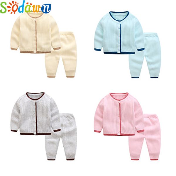 

clothing sets sodawn baby clothes long sleeve solid born 2pcs cardigan autumn winter knitted infant girls boys sweater outfit, White