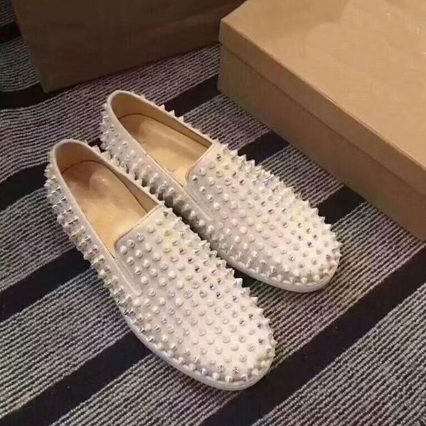

fashion designer shoes men studded spike shoes casual flat bottoms casual shoe party wedding shoes for men plus size 39-46 cs05, Black