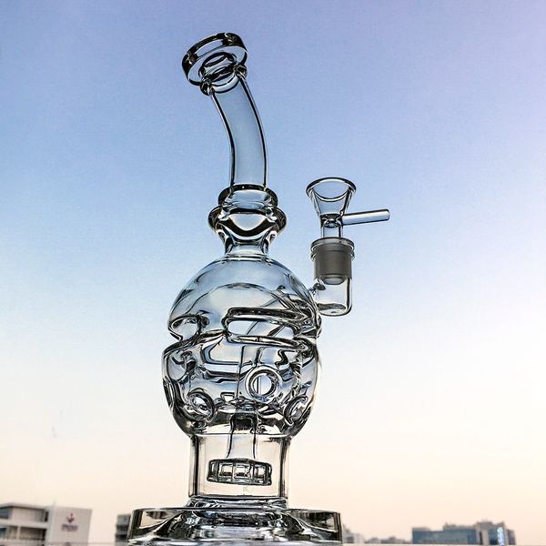 

wholesale faberge fab egg glass bongs swiss dab 14mm mfe01 rig perc perc showerhead pipes 9inch glass water oil recycler bpsro