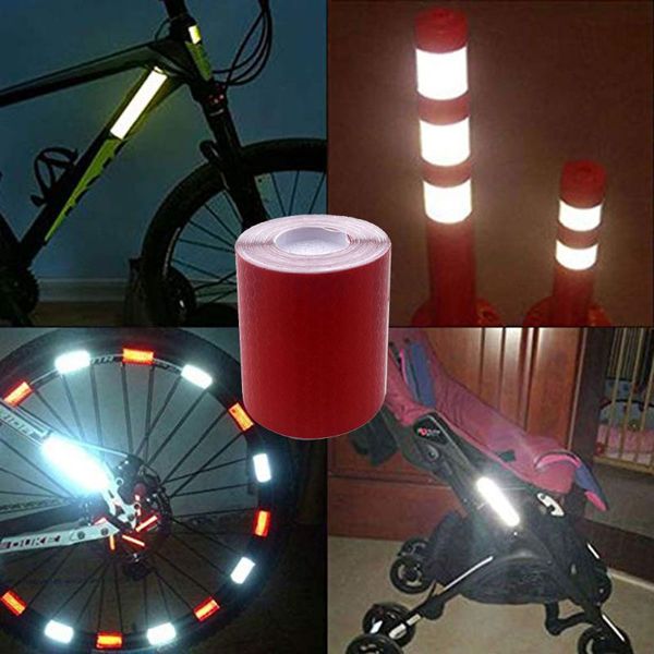 

2 rolls reflective safety warning signs tape stickers strong adhesive waterproof high visibility for cars motorcycles bike