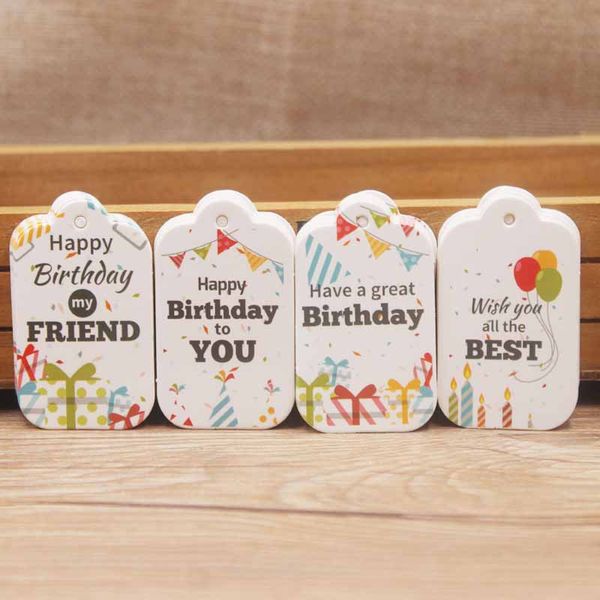 

new 5*3cm diy happy birthdaymy friend hang tag scallop heart shape party days gift /crafts/bakery/candy tag label 100pcs tag/lot, Pink;blue