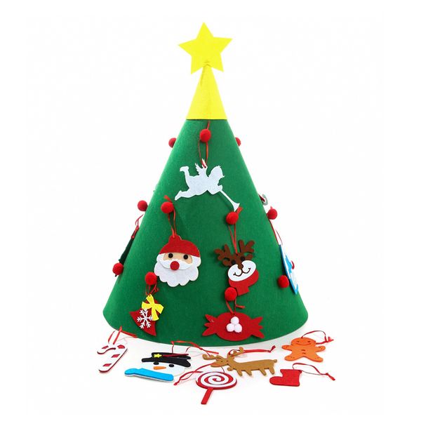 

70x50cm 3d diy felt christmas tree with hanging ornaments kids xmas gifts christmas home decorations puzzle educational toys
