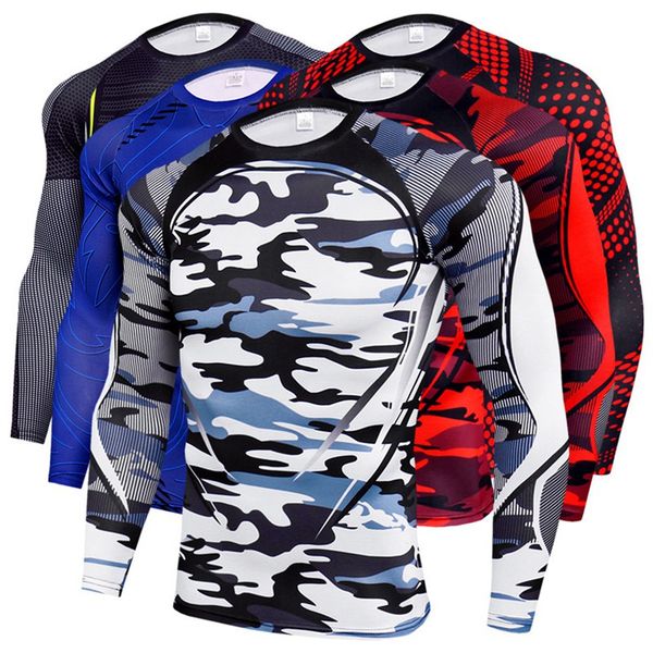 

long sleeve t-shirt outdoor quick-drying slim outdoor fitness sports tee sportswear apparel for men long sleeve shirts, White;black