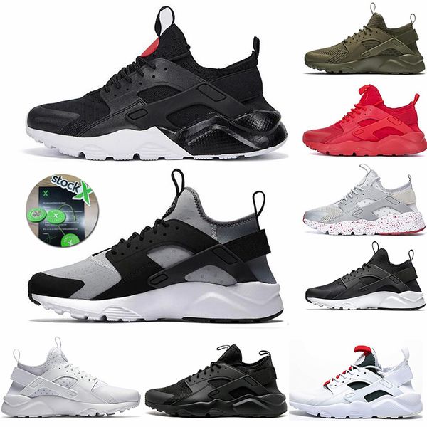 

2020 дизайнер кроссовки huarache 1,0 тренеры тройной черный белый oreo прохладный серый оливковый кроссовки huraches 4.0 4s runner обуви с ф