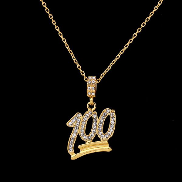 

2018 fashion simple hollow necklace gold full white rhinestone 100 points pendant jewelry student bling necklaces jewelry gift, Silver