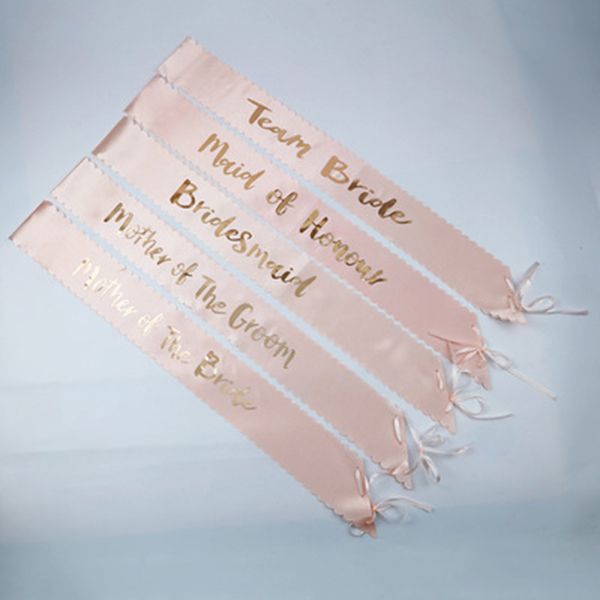 

rose gold bridal shoulder strap etiquette belt bride to be shoulder strap wave side pattern side team bride bachelor part 156*9.5cm