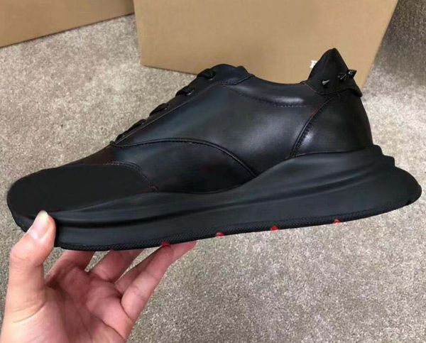 

red bottom designer shoes low cut suede spike luxury sneakers for men and women shoes party wedding crystal leather sneakers 14, Black