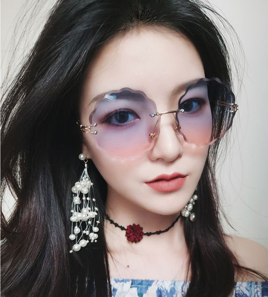 

звезда с деньгами солнцезащитные очки без оправы с цветочным принтом. для женщин солнцезащитные очки с круглой оправой. модные солнцезащитны, White;black