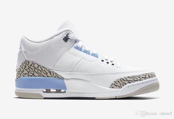 

2020 authentic air 3 unc retro basketball shoes for men white valor blue tech grey white cement sneakers sports ct8532-104 with box