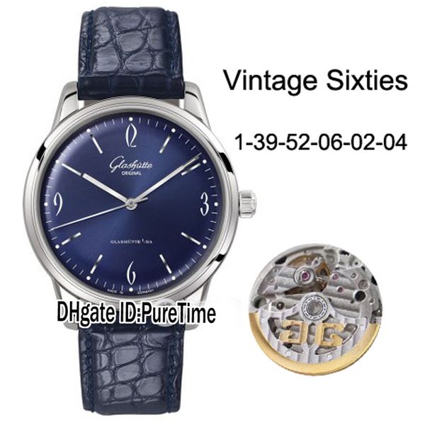 

лучшее издание glashutte spezimatic винтажные шестидесятые 1-39-52-06-02-04 стальной корпус синий циферблат miyota 821a автоматические мужск, Slivery;brown