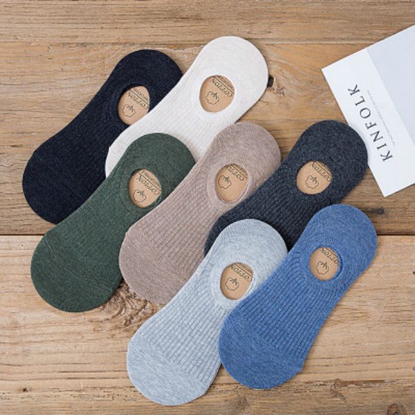 

men's designer socks products pure color candy trendy invisible socks comfortable shallow hose silicone short stocking non-slip socks n, Black