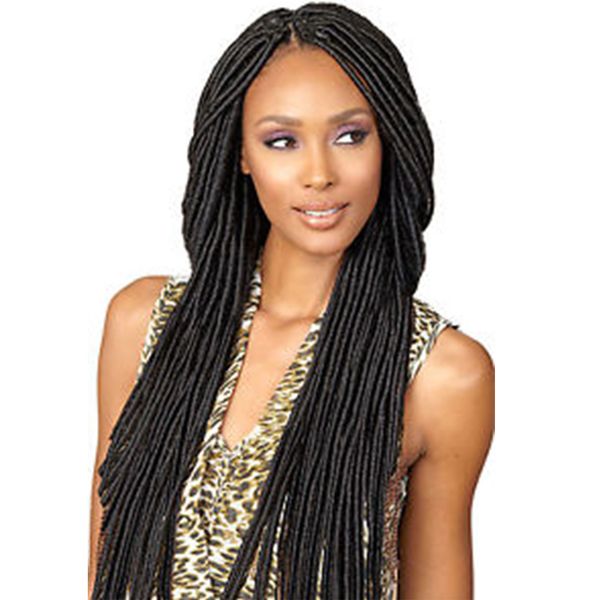 

pure 8 colors 18inches straight goddess faux locs crochet braids hair 24strands/pack synthetic kanekalon fiber hair extensions, Black