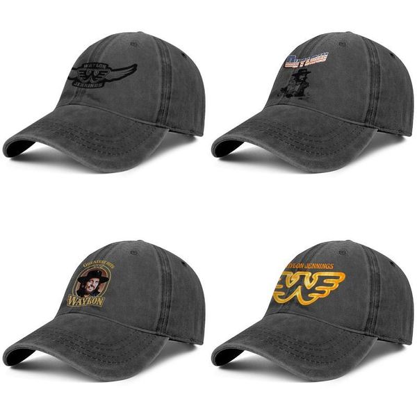 

waylon jennings sign design mens and women trucker denim cap design designer custom personalisedsports fitted ustom hats greatest, Blue;gray