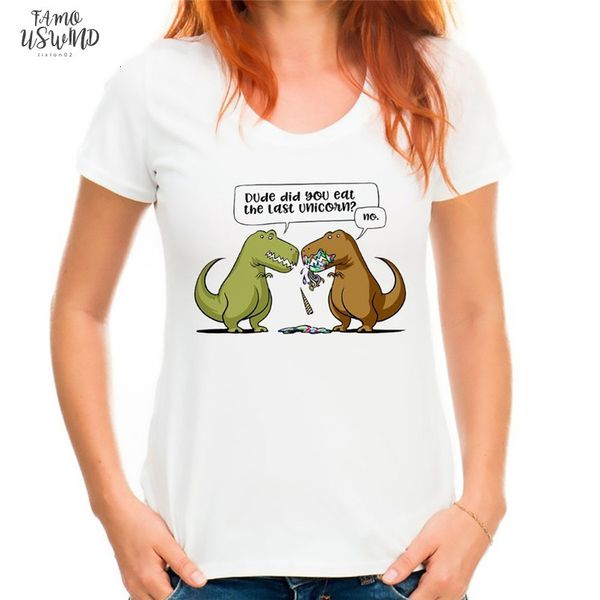 

dinosaur eat the last horse funny tshirt women 2020 new white breathable t shirt femme short sleeve tee for girls