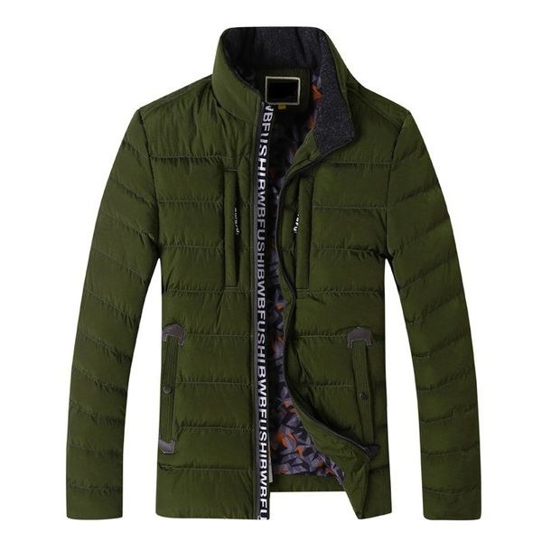 

autumn and winter new men's youth solid color slim short padded coat men's down cotton coat jacket fashion, Black