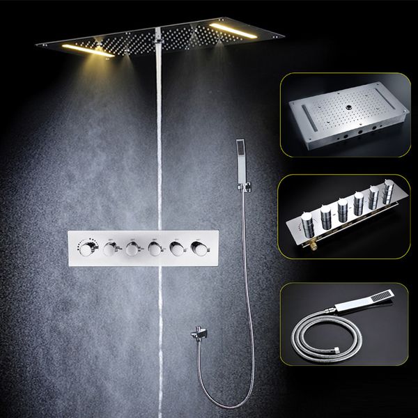 

bathroom shower faucets accessories modern led shower head set ceiling big rain shower, mist, waterfall, column shower panel