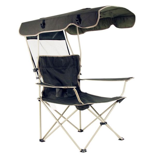 

2020 new outdoor creative portable folding chair detachable awning thicker steel pipe double oxford cloth fishing beach chair
