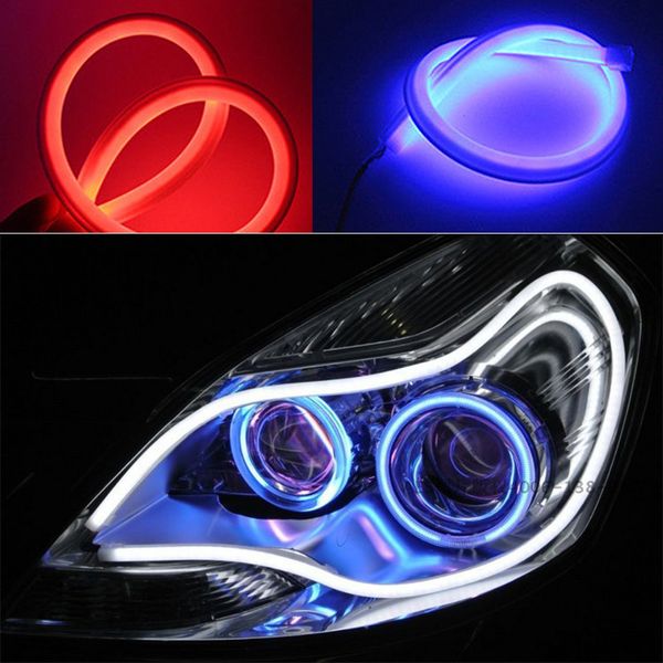 

2pcs 30cm 45cm 60cm flowing car drl running turn signal led daytime running light headlight strip led waterproof