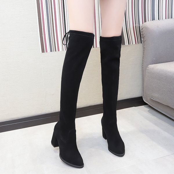 

women's rubber boots round toe fashion womens shoes 2019 low heels booties boots-women winter footwear booties ladies lace up, Black