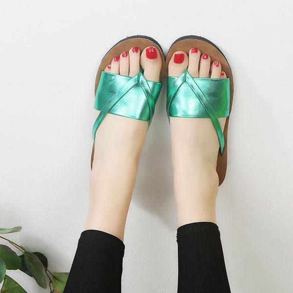 

xda 2019 summer women beach flip flops flat slippers women casual shoes leather slippers female sandals flip flops d117, Black