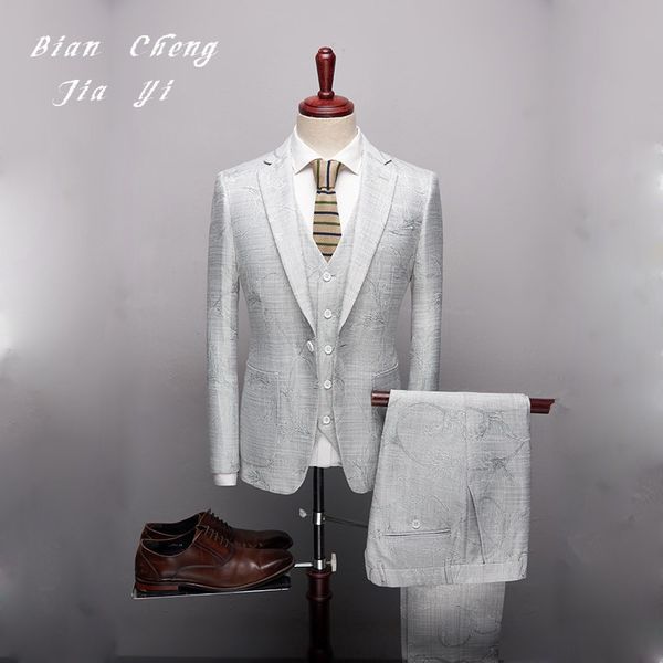 

fashion new boutique high quality mens wedding suits formal suits 3 pieces wedding groom tuxedos prom slim fit print, White;black