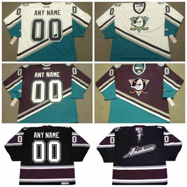 

anaheim mighty ducks 1990's 2005 custom vintage hockey jersey any number any name men womn youth jerseys, Black;red
