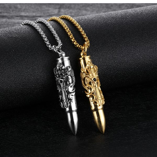 

gift male pendant punk bullet necklace black jewelry color sliver gothic men personality choker new arrival vintage smdqa
