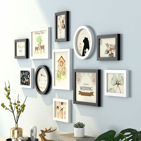 

modern cute pattern wall hanging p frames set 11pcs wooden picture frames suit sofa bed livingroom wall decor p frame