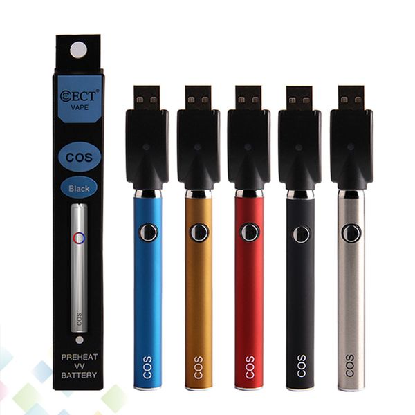 

Authentic ECT COS Preheat Battery 450mah Vape Pen VV Kit Fit Vaporizer 510 Cartridges E Cigarette DHL Free