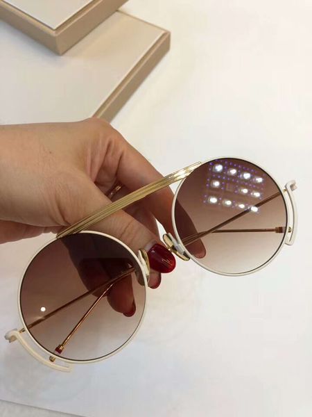 

gold/brown shaded tb round sunglasses sun glasses designer sunglasses shades brand new with box, White;black