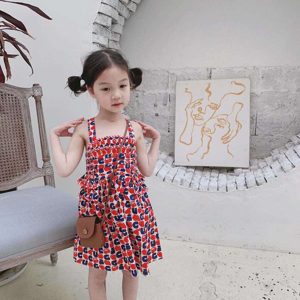 

2019 New Girls Summer party Dress Kids beach dress vest Maxi skirt free shipping