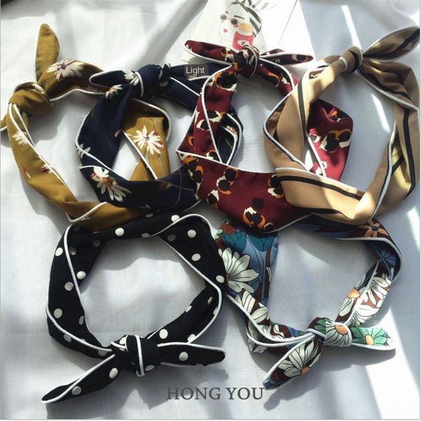 

2019 summer children's small hair edge scarf floral parent-child scarf bow tie hair band, Red;brown