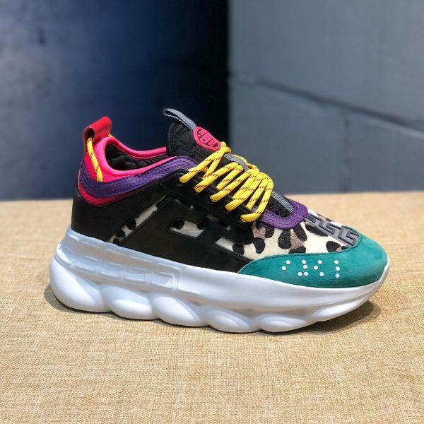 

chain reaction casual luxury designer sneakers fashion casual shoes men and women link embossed shoes for sale 36-45, Black