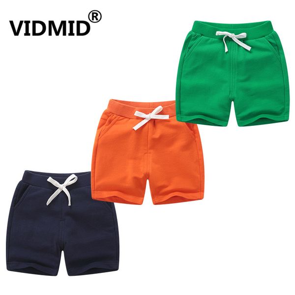 

vidmid новые летние хлопковые детские шорты для мальчиков девочек мальчиков пляжные брюки сплошной цвет дети повседневные шорты детская одеж, Black