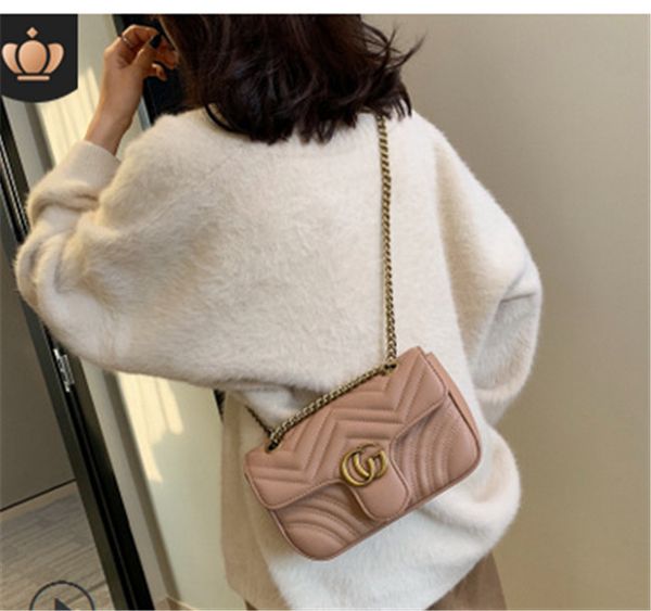 

2019 new trendy web celebrity little black bag ins han edition girl bag chic chain cross body bag, Black;brown