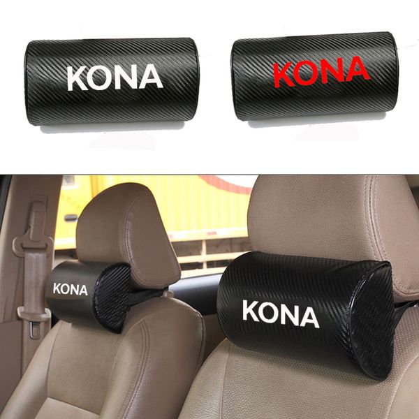 

carbon fiber texture pu leather car neck pillow for kona