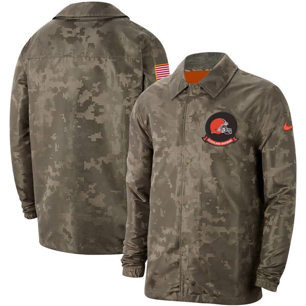 

men's cleveland browns camo 2019 salute to service sideline full-zip lightweight nfl jacket, Blue;black