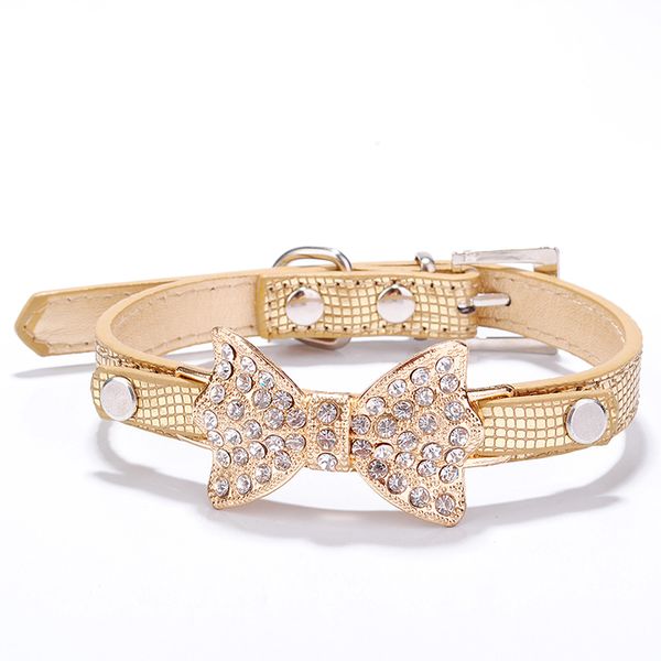 

crystal pu leather dog collar perros bling rhinestone cute puppy collars for small dogs pet accessories dog products mascotas